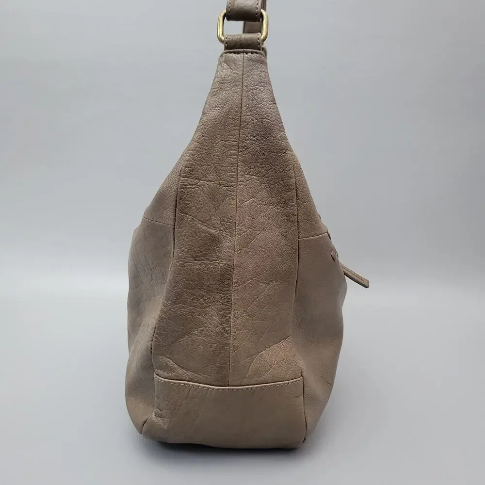 Day & Mood Anthropologie Brown Soft Leather Shoulder Bag Hobo Bag EUC